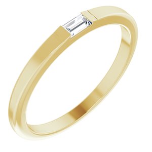 14K Yellow 1/10 CT Diamond Stackable Ring Size 7-Siddiqui Jewelers