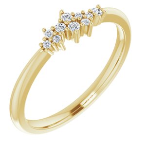 14K Yellow .08 CTW Diamond Stackable Cluster Ring - Siddiqui Jewelers