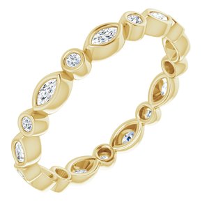 14K Yellow 1/3 CTW Diamond Eternity Band Size 7 - Siddiqui Jewelers