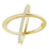 14K Yellow 1/4 CTW Diamond Criss-Cross Ring - Siddiqui Jewelers
