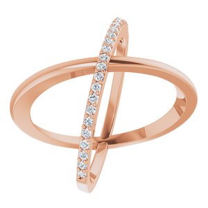 14K Rose 1/4 CTW Diamond Criss-Cross Ring - Siddiqui Jewelers