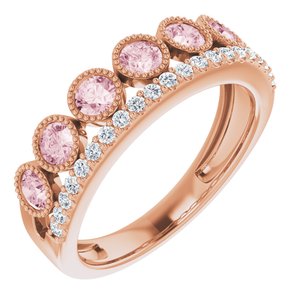 14K Rose Natural Pink Morganite & 1/5 CTW Natural Diamond Ring  Siddiqui Jewelers