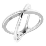 14K White Criss-Cross Ring Size 7 - Siddiqui Jewelers