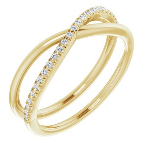 14K Yellow 1/10 CTW Diamond Criss-Cross Ring - Siddiqui Jewelers