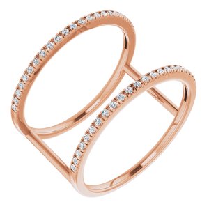 14K Rose 1/5 CTW Diamond Freeform Ring - Siddiqui Jewelers