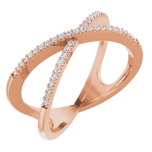14K Rose 1/6 CTW Natural Diamond Criss-Cross Ring-Siddiqui Jewelers