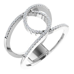 14K White 1/5 CTW Diamond Interlocking Loop Ring - Siddiqui Jewelers
