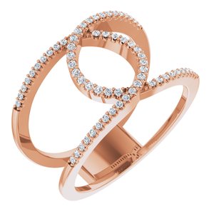 14K Rose 1/5 CTW Diamond Interlocking Loop Ring - Siddiqui Jewelers