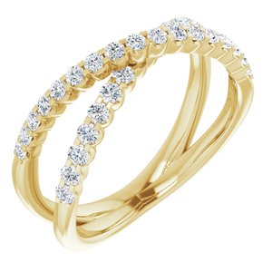 14K Yellow 1/2 CTW Lab-Grown Diamond Criss-Cross Ring Siddiqui Jewelers