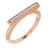 14K Rose 1/10 CTW Diamond Bar Ring - Siddiqui Jewelers