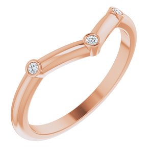 14K Rose .03 CTW Diamond Stackable Chevron Ring - Siddiqui Jewelers