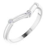 14K White .03 CTW Diamond Stackable Chevron Ring - Siddiqui Jewelers