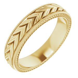 14K Yellow 5 mm Wheat Pattern Band Size 10 - Siddiqui Jewelers