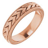 14K Rose 5 mm Wheat Pattern Band Size 9.5 - Siddiqui Jewelers