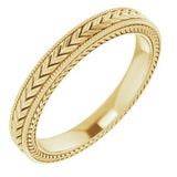 14K Yellow 3 mm Wheat Pattern Band Size 7 - Siddiqui Jewelers