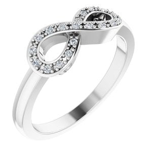 14K White 1/10 CTW Diamond Infinity-Inspired Ring - Siddiqui Jewelers