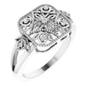 Sterling Silver .05 CTW Diamond Ring Size 6 - Siddiqui Jewelers