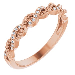 14K Rose .08 CTW Diamond Stackable Ring - Siddiqui Jewelers
