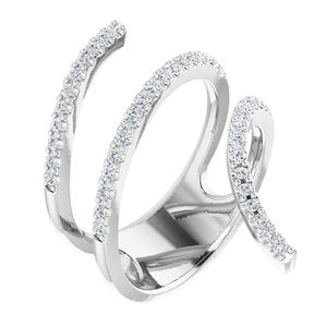 14K White 1/2 CTW Diamond Spiral Wrap Ring - Siddiqui Jewelers