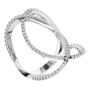 14K White 3/8 CTW Diamond Freeform Ring - Siddiqui Jewelers