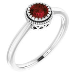 14K White Garnet "January" Birthstone Ring - Siddiqui Jewelers