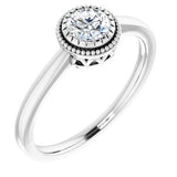 14K White Sapphire "April" Birthstone Ring - Siddiqui Jewelers