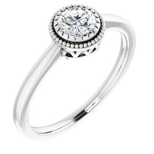 14K White Sapphire "April" Birthstone Ring - Siddiqui Jewelers