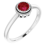 14K White Ruby "July" Birthstone Ring - Siddiqui Jewelers