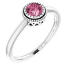 14K White Pink Tourmaline "October" Birthstone Ring - Siddiqui Jewelers