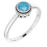 14K White Swiss Blue Topaz "December" Birthstone Ring - Siddiqui Jewelers