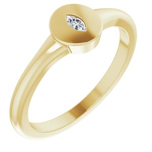 14K Yellow .05 CT Diamond Signet Ring-Siddiqui Jewelers