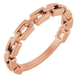 14K Rose Chain Link Ring Siddiqui Jewelers