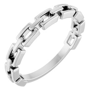 14K White Chain Link Ring Siddiqui Jewelers