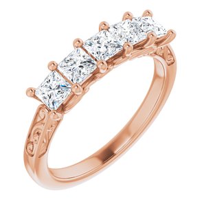 14K Rose 1 CTW Natural Diamond Anniversary Band Siddiqui Jewelers