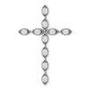 14K White 1/10 Diamond Cross Pendant - Siddiqui Jewelers