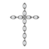 14K White 1/10 Diamond Cross Pendant - Siddiqui Jewelers