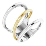 14K White & Yellow Freeform Ring - Siddiqui Jewelers