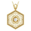 14K Yellow .03 CT Diamond Filigree Pendant - Siddiqui Jewelers