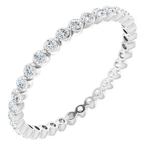 14K White 1/2 CTW Diamond Eternity Band Size 5.5 - Siddiqui Jewelers