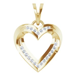 14K Yellow 1/4 CTW Diamond Heart Pendant - Siddiqui Jewelers