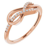 14K Rose 1/10 CTW Diamond Infinity-Inspired Knot Ring - Siddiqui Jewelers