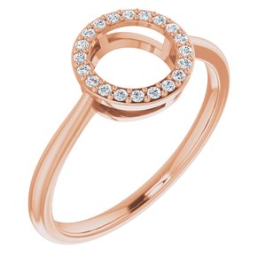 14K Rose 1/10 CTW Diamond Circle Ring - Siddiqui Jewelers