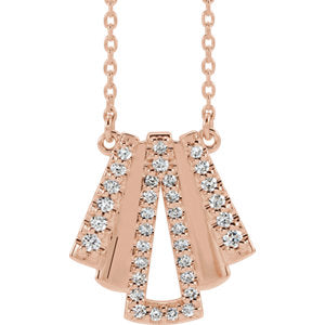 14K Rose 1/5 CTW Diamond Art Deco 18" Necklace - Siddiqui Jewelers