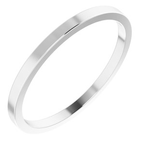 18K White 1.5 mm Flat Band Size 7 - Siddiqui Jewelers