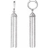 14K White 53.2 mm Hinged Hoop Chain Earrings - Siddiqui Jewelers