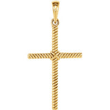 14K Yellow 25.4x16.2 mm Rope Cross Pendant - Siddiqui Jewelers