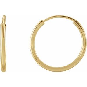 14K Yellow Flexible Endless Tube 12 mm Hoop Earrings Siddiqui Jewelers