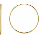 14K Yellow Flexible Endless Tube 30 mm Hoop Earrings Siddiqui Jewelers