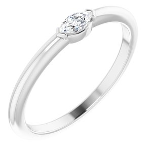 14K White 1/8 CTW Diamond Solitaire Ring-Siddiqui Jewelers