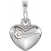 Sterling Silver .03 CT Diamond 13.55x8.35 mm Heart Pendant - Siddiqui Jewelers